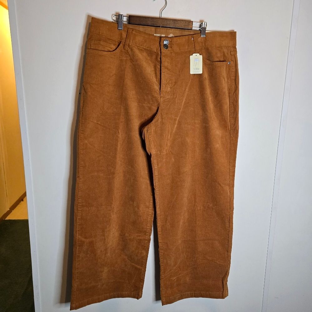 St Johns Bay High Rise Wide Leg Corduroy Pants Size 20W